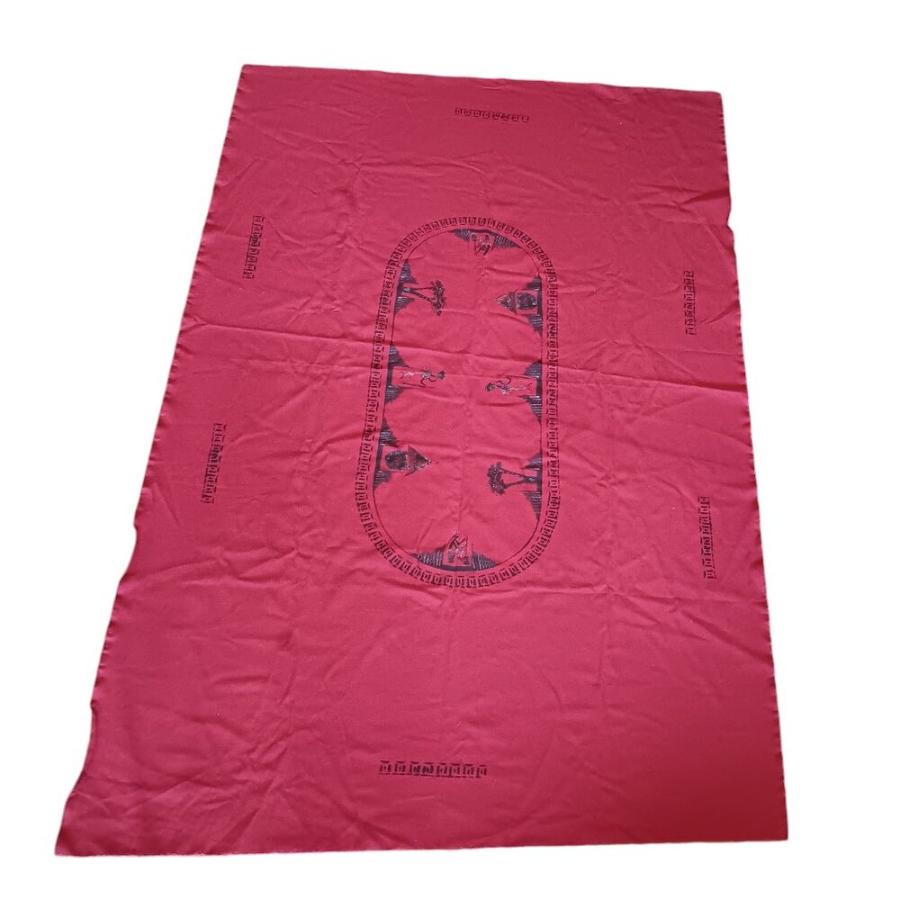 African Red and Black Handpainted Tablecloth Wall Hanging Bedspread
